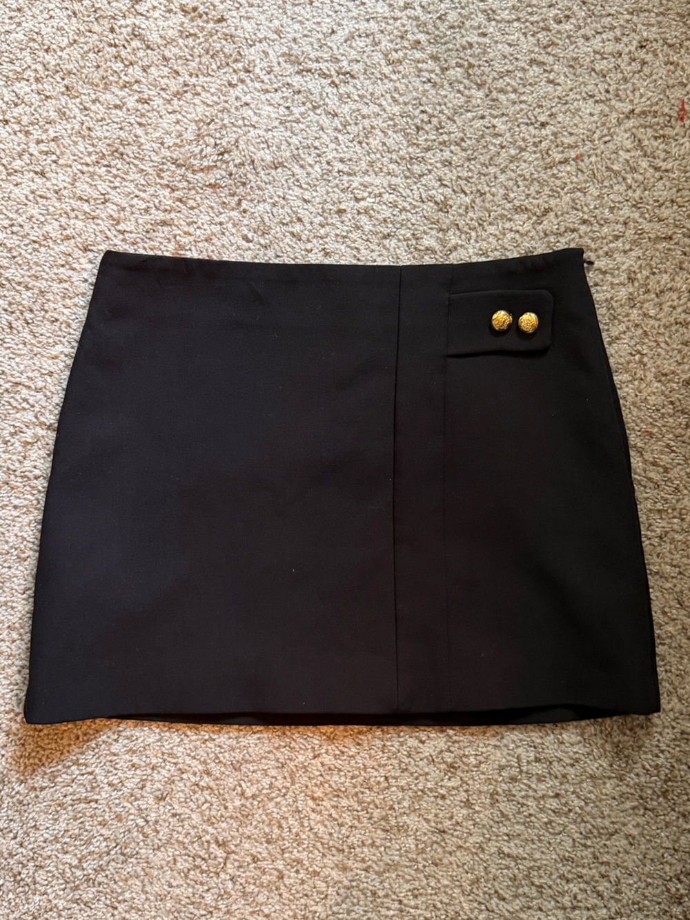 Zara Black Skirt with Gold Button Detail